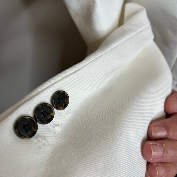 J.Crew $198 Parke Blazer Stretch Linen Blend White Size 4 BF427 - Picture 8 of 10